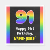 91e verjaardag: Regenboogspectrum # 91, Aangepaste Servet (Voorkant)