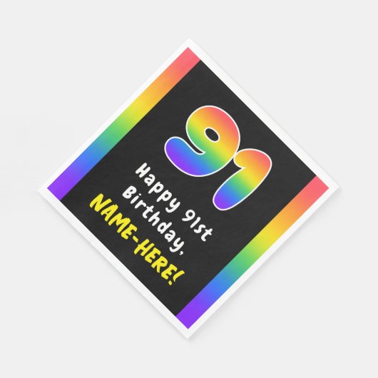 91e verjaardag: Regenboogspectrum # 91, Aangepaste Servet (Hoek)