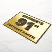 91e verjaardag van de partij van Birthday — Vette, Folie Uitnodiging (Gedraaid)