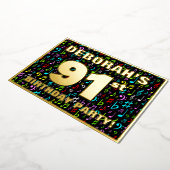 91e verpartij — Leuke, kleurrijke muzieksymbolen Folie Uitnodiging (Gedraaid)