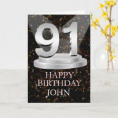 91st Birthday Spotlights Voeg een naam toe Kaart (Gele Bloem)