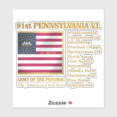 91st Pennsylvania Volunteer Infantry (BH) Sticker (Vel)