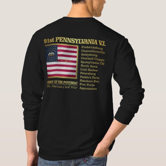 91st Pennsylvania Volunteer Infantry (BH) T-shirt (Achterkant)