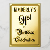 91st verjaardag Partij — Legant Manuscript + de Na Folie Uitnodiging (Voorkant)