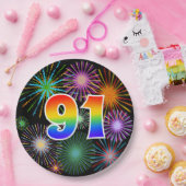 91ste evenement - Leuk, Kleurrijk, Vet, Regenboog  Papieren Bordje (Feest)