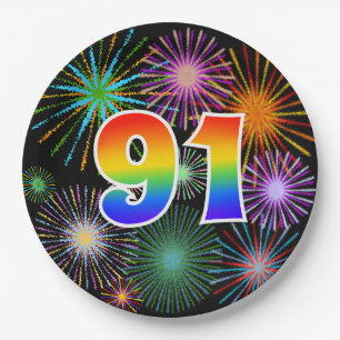91ste evenement - Leuk, Kleurrijk, Vet, Regenboog  Papieren Bordje