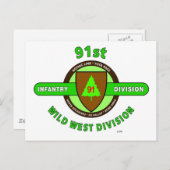 91STE INFANTRY DIVISION "THE WILD WEST" BRIEFKAART (Voorkant / Achterkant)