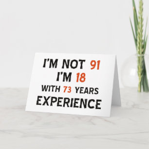 91ste koel verjaardagsdesign kaart