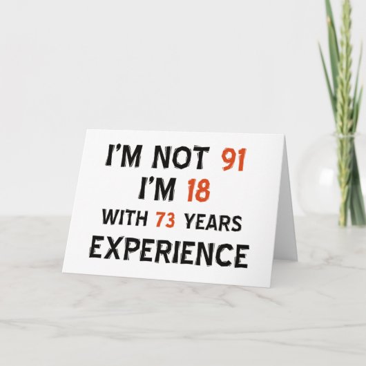 91ste koel verjaardagsdesign kaart (Voorkant)