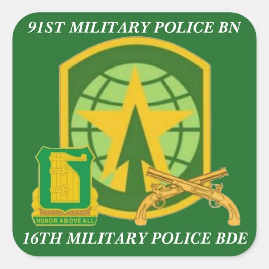 91STE MILITAIRE POLITIE BN 16E MP BDE STICKERS (Voorkant)