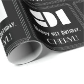 91ste verjaardag: Art Deco Geïnspireerde look "91" Cadeaupapier (Rol Hoek)
