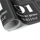 91ste verjaardag - Art Deco Geïnspireerde look "91 Cadeaupapier (Rol Hoek)