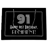 91ste verjaardag — Art Deco Geïnspireerde look "91 Groot Cadeauzakje (Voorkant)