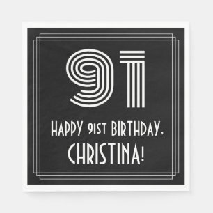 91ste verjaardag: Art Deco Geïnspireerde look "91" Servet