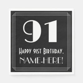 91ste verjaardag ~ Art Deco Geïnspireerde look "91 Servet