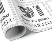 91ste verjaardag: Art Deco Geïnspireerde stijl "91 Cadeaupapier (Rol Hoek)