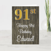 91ste verjaardag: Elegant Faux Gold Kijk #, Faux W Kaart (Voorkant)