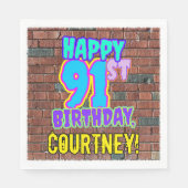 91ste verjaardag ~ Fun, geïnspireerde Urban Graffi Servet (Voorkant)