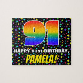 91ste verjaardag — Fun, kleurrijk Star Field Patte Legpuzzel