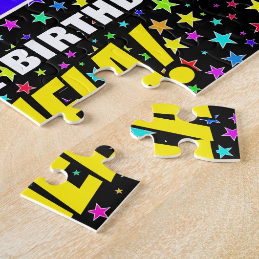 91ste verjaardag — Fun, kleurrijk Star Field Patte Legpuzzel (Zijkant)