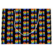 91ste verjaardag: Fun Rainbow Event Number 91 Patt Groot Cadeauzakje (Voorkant)