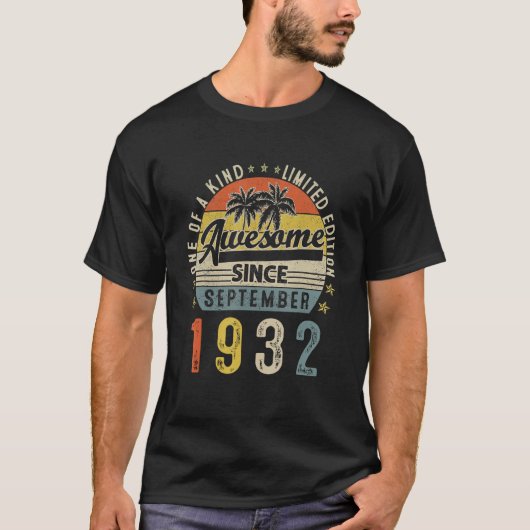 91ste verjaardag Geweldige sinds september 1932 91 T-shirt (Voorkant)