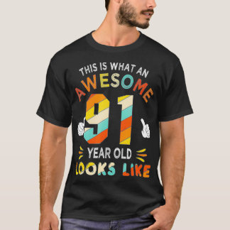 91ste verjaardag Gift 91 jaar oud ziet er uit als T-shirt
