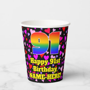 91ste verjaardag: Het liefhebbende Kunstpatroon, R Papieren Bekers