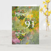 91ste verjaardag kaart (Gele Bloem)