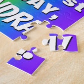 91ste verjaardag: kleurrijk, vun regenboogpatroon  legpuzzel (Zijkant)