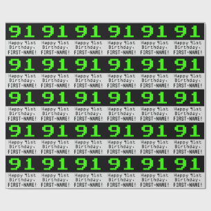 91ste verjaardag - Nerdy / Geeky Style "91" en naa Cadeaupapier