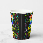 91ste Verjaardag: Plezier Muzieknoten Patroon, Reg Papieren Bekers (Rechts)