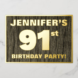 91ste verjaardag: Vet, Faux-waterkorenpatroon Folie Uitnodiging