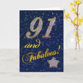 91ste verjaardag voor iemand Fabulous Kaart (Gele Bloem)