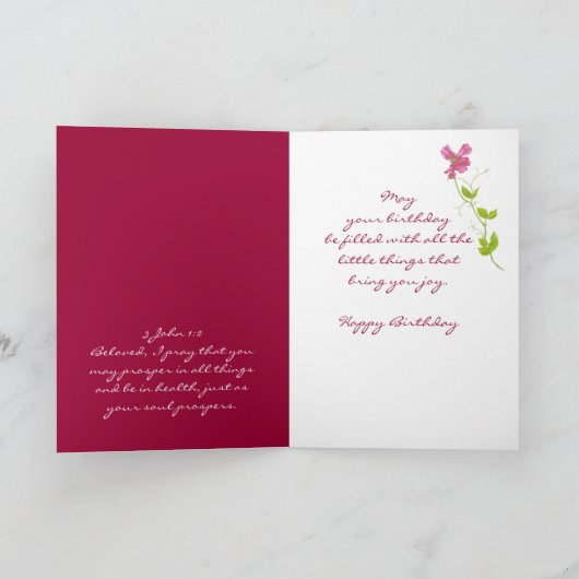 91ste Verjaardag, Waterverf Zoete Erwt met de Schr Kaart (Binnen)