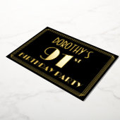 91ste verjaardagsfeest: Art Deco Look “91”, met na Folie Uitnodiging (Gedraaid)