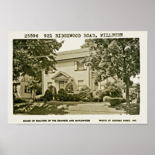 921 Ridgewood Road Ca. 1952 Poster (Voorkant)