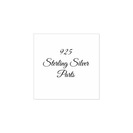 925 Sterling Silver Label Rubber Stamp Rubberstempel (Afrduk)