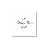 925 Sterling Silver Label Rubberstempel (Afrduk)