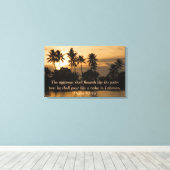 92:12 Palm Trees Water Sunset Bible Faith Canvas Afdruk (Insitu (Houten vloer))