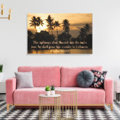 92:12 Palm Trees Water Sunset Bible Faith Canvas Afdruk (Insitu (Woonkamer))