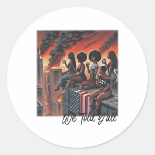 92% 92% zwarte vrouwen geschiedenis maand vertelde ronde sticker
