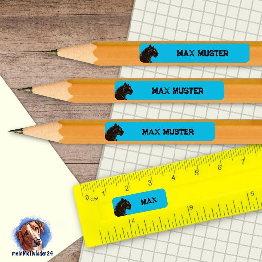 92 DIY Stifteaufkleber blau - Schwarzer Panther   Rechthoekige Sticker