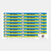 92 DIY Stifteaufkleber Fußball blau grün Rechthoekige Sticker (Voorkant)