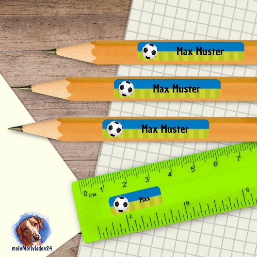 92 DIY Stifteaufkleber Fußball blau grün Rechthoekige Sticker