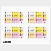 92 DIY Stifteaufkleber gelb rosa - Marienkäfer Rechthoekige Sticker (Vel)