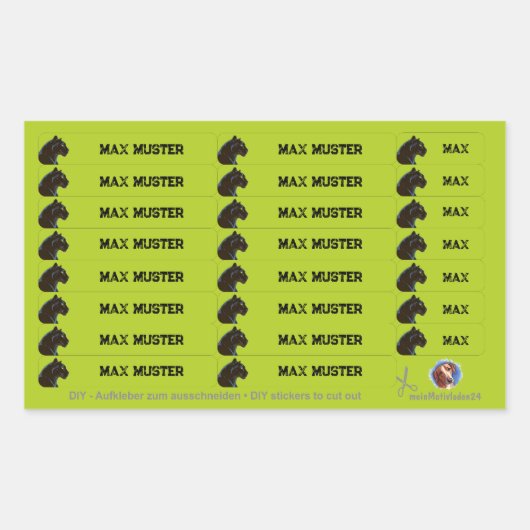 92 DIY Stifteaufkleber grün - Schwarzer Panther   Rechthoekige Sticker (Voorkant)