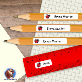 92 DIY Stifteaufkleber weiß - Marienkäfer Rechthoekige Sticker