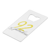 92 & Fabulous Creditkaart Flessenopener (Voorkant Gekanteld)