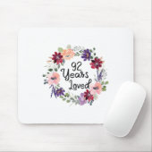 92 Jaar Geliefde Bloemen 92ste Verjaardag Vrouwen  Muismat (Met muis)